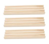 Gogogmee 3 pièces Support Domino Bois Porte-Dominos Bois Naturel avec Patins Antidérapants Organisateur de Dominos pour Jeux de Train Mexicain Plateau de Rangement Multi-Slots pour Jeux de