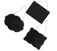Gogogmee 3 pièces Tableau Noir Double Face Mini Bois avec Bords Ondulés et Floraux Ardoise Créative Effaçable pour Maison Restaurant Bureau Surface Lisse pour Écriture Craie