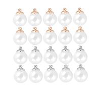 Gogogmee 30 ensembles Mini Boules Verre Creuses Transparentes pour DIY Bijoux Accessoires Pendentifs Cristal Kit de Fabrication de Bijoux Handmade avec Bouchons Argentés et Dorés Femme