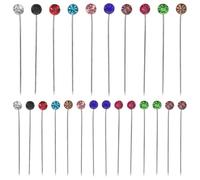 Gogogmee 30 pièces Épingles de Sécurité Hijab Musulman Fer avec Capuchons Broches Zircone Légères pour Foulards Accessoires Polyvalents pour Femmes Quotidien et Occasions Spéciales