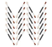 Gogogmee 30 Pièces Lot de Pinceaux Double-ended pour Fard à Paupières et Sourcils Applicateurs Multifonctions avec Embouts Coton Latex Doux Manche Aluminium Argenté Maquillage Précis et