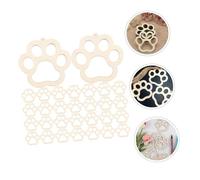 Gogogmee 30 pièces Naturel Décoratif Tranches avec Trou Forme Patte de Chien pour Bricolage Graffiti et Peinture Décoration Artisanale à Peindre et Portable