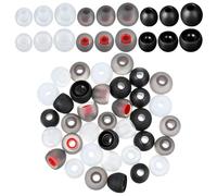 Gogogmee 36 pièces Embouts Oreille Silicone pour Écouteurs Auriculaires Bouchons Oreille Souples et Durables de Bruit et Confort Amélioré Compatible Casques Audio Variées Noir Rouge et