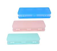 Gogogmee 3pièces Boîtes à Stylos Capacité Double Face Étuis à Crayons Translucides pour Étudiants Accessoires De Papeterie Colorés Blanc Rose