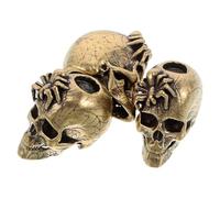 Gogogmee 3pièces Breloques Araignées Tête de Mort Laiton avec Trou pour Création de Bijoux et Décorations Festives Halloween