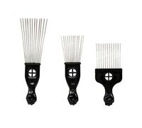 Gogogmee 3pièces Peigne à Cheveux Longues Métal avec Manche Ergonomique pour Démêler et Donner du Volume Lot