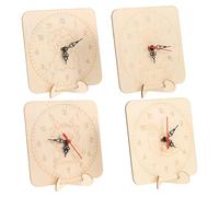 Gogogmee 4 Ensembles Kit Horloge Bois DIY Garçon Fille Horloge Educative à Peindre Mouvement Fiable Matériau Naturel Sécurisé pour Apprentissage du et Activités Familiales Créatives