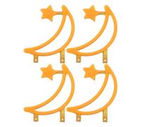 Gogogmee 4 Pièces Ampoules LED à Filament Forme Lune et Étoile Jaune, Décoratives et Apaisantes pour Chambre D'garçon et Filles, en Silicone et Métal, Ambiance Romantique