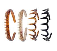Gogogmee 4 pièces Bandeau Cheveux Unisexe Plastique Dur Antidérapant -tête Résistant pour Hommes et Femmes Accessoires Coiffure Pratiques et Stylés