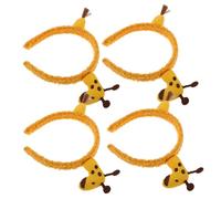 Gogogmee 4 Pièces Bandeaux Giraffe Peluche Doux pour Femme Bandeau Spa Cartoon Animal Confortable pour Lavage Du Visage Soins Peau Fête et Cosplay