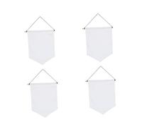 Gogogmee 4 pièces Banderoles Murales Toile Blanche Drapeaux Vierges Toile Résistante pour Décoration Murale et Épingles Bannières DIY pour Chambre et Salon