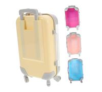 Gogogmee 4 Pièces Boîte de Rangement pour Cils Plastique Petit Format avec Design Valise Miniature à Roulettes Organisateur Cosmétique Pratique pour Voyage et Maquillage Lot de Colorées