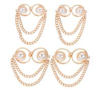 Gogogmee 4 pièces Boutons Clipsables pour Serrage Jean Or Bijou Blanc Petit et Grand Réducteur Pantalon Réutilisable pour Femme Homme et Adolescent Accessoire Élégant pour Resserrer Jeans