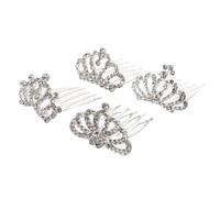 Gogogmee 4 pièces Couronne Strass Petite Légère pour Filles Peigne Tiara Élégante Confortable Set pour Accessoires Cheveux Garçon Fille