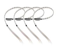 Gogogmee 4 Pièces Extensions Queue de Cheval Tressée Synthétique Grise Perruque Longue Tressée Résistante Chaleur avec Clips pour Sportives et Accessoires Halloween