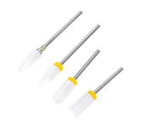 Gogogmee 4 pièces Forets Céramiques pour Ponceuse Ongles Accessoires de Polissage Résistants Chaleur pour Manucure et Soins des Cuticules