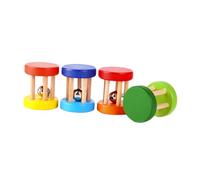 Gogogmee 4 Pièces Jouets Bois pour Garçon Fille Hochet à Main Éducatif et Sûr Jeux Sensoriels Éveil pour Garçon et Fille Couleurs Aléatoires Couleur Aléatoire