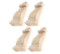 Gogogmee 4 Pièces Lot de 4 Consoles Décoratives en Bois Massif Sculpté Style Européen 5 X 11 X 2,5 Cm, Supports D’étagère Vintage, Appliques Murales Rustiques pour Décoration Intérieure