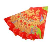 Gogogmee 4 Pièces Lot de Enveloppes Rouges Chinoises à Motifs Dragons Relief Doré Pochettes pour Du Nouvel An Design Lumineux et Pratique Symboles Bénédictions