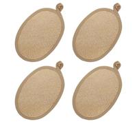 Gogogmee 4 Pièces Lot de Éponges Exfoliantes Loofah Naturel Tampons Doux pour Bain et Visage Gommage Peau pour Homme et Femme Séchage Rapide et Compact pour Voyage