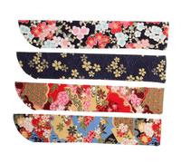 Gogogmee 4 pièces Lot de Étuis Japonais pour Éventails Pliants Pochettes Protectrices Élégantes Housses Portables pour Éventail à Main Accessoires de Rangement Polyvalents
