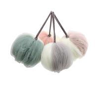 Gogogmee 4 pièces Lot de Grandes Éponges de Bain Maille Double Couleur Boules de Bain Exfoliantes pour Corps Accessoires de Pratiques avec Corde Couleurs Aléatoires Couleur Aléatoire