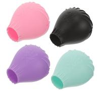 Gogogmee 4 pièces Lot de Housses Protectrices Silicone pour Pinceaux de Maquillage Couvre-pinceaux Anti-poussière Protection pour Applicateurs Fond de Teint Accessoires de Voyage Colorés