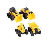 Gogogmee 4 pièces Modèle Voiture Construction Plastique Set de Véhicules Engins Miniatures Jouets Educatifs pour Garçon Fille Garçons Filles