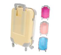 Gogogmee 4 Pièces Organisateur de Cils Transparent Lot de Mini Boîtes Maquillage Plastique Forme de Valise Trolley Rangement Réaliste avec roulettes pour Voyage et Filles