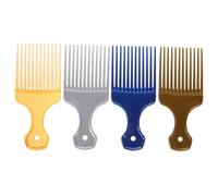 Gogogmee 4 pièces Peigne à Cheveux Large pour Salon et Maison Ergonomique pour Cheveux Bouclés Coiffage Facile pour Styles Classiques et Texturés Lot Noir Bleu Gris Or