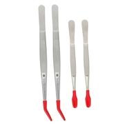 Gogogmee 4 pièces Pince Brucelle Précision Acier Inoxydable Lot Embouts Larges et Coudés et Antirouille pour Bijoux et Travaux de Laboratoire