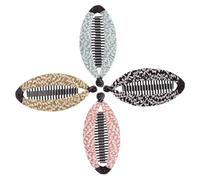 Gogogmee 4 pièces Pinces Banane Cheveux Épais et Fins Accessoires Décoratifs Tissu pour Femmes Clips Légers et Confortables pour Queue de Cheval et Chignon Lot de Pinces Banane Mi