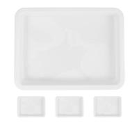 Gogogmee 4 pièces Plateau Labo Chimie Plastique Lot de Résistant Aux Acides et Alcalis avec Fond Anti-Fuite pour Manutention Échantillons et Confinement Sécurisé Laboratoire