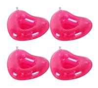 Gogogmee 4 Pièces Porte-bière Flottant PVC Rose de Cœur, 2 Noms Porte-bière de Natation et Tapis de Bière à l'eau, pour Piscine et Fête Aquatique, Décoration de Fête, Stable pour Boissons