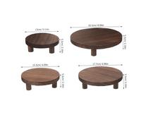 Gogogmee 4 Pièces Présentoir Naturel Rond Support Stable et Élégant pour Plantes Bijoux et Décoration Intérieure Socle Multifonction Minimaliste pour Maison et Commerce