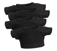 Gogogmee 4 pièces Shirt pour Peluches Ours Coton Tricoté Lot de Chemises Noires Réutilisables et Lavables Vêtements Courts pour Poupées Peluche Confort et Style