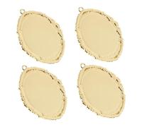 Gogogmee 4 Pièces Supports Ovales Baroques Métal Doré pour Pendentifs Cadres pour Cabochons et Perles Connecteurs pour Colliers DIY Accessoires de Bijoux Robustesse et Élégance