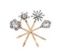 Gogogmee 4 Pièces Vintage Rhinestone Hair Clips With Fake Pearl Decorative Metal Bobby Pins For Women Elegant French Side Barrettes For Festival And Everyday Styling