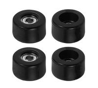 Gogogmee 4 Roues de Finger Skateboard Noires avec Roulements Haute Vitesse - Kit Accessoires de Remplacement pour Fingerboards - Roues Stables et Flexibles pour Skate Miniatures,