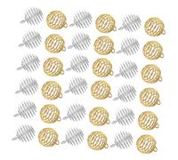 Gogogmee 40pièces Breloques Rondes Pour Bracelets Pendentifs Forme De Boule à Ressort Pour Fabrication De Bijoux Charms Avec Anneaux De Suspension