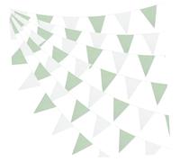 Gogogmee 42 Pièces Banderole Triangle Avocat Vert et Blanc de Fanions pour Décorations de Fête Anniversaire Shower et Salle de Classe Bunting pour Événements Festifs
