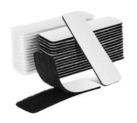 Gogogmee 48 Pièces Lot de Bandes Auto Adhésives avec Crochets et Boucles Ruban Réutilisable Polyester et Nylon Fixation Murale Forte et Couleurs Noire et Blanche