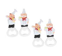 Gogogmee 4pièces Ouvre-bouteille Forme De Chef Adorable Décapsuleur Magnétique Pour Fridge Gadget De Cuisine Ouvre-bouteilles Pour Boissons