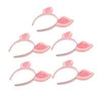 Gogogmee 5 pièces Bandeau Oreilles Cochon Rose Serre-tête Confortable et Doux Accessoire Cosplay et Fête pour Femmes et Filles Maintien Cheveux Pratique et Style