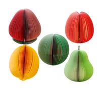 Gogogmee 5 pièces Bloc-notes Autocollants Fruits Papiers Mémo Adhésifs Portables pour École Bureau et Maison Stickers Colorés Pratiques et Repositionnables