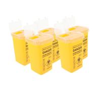 Gogogmee 5 Pièces Boîte de rangement à aiguille jetée collection petit poubelle pour lame de rasoir conteneur à déchets pour raser récipient pour lames de contenant pp Jaune