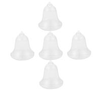 Gogogmee 5 Pièces Cloches de Noël Transparentes Boîtes Décoratives Suspendues Forme de Cloche Décorations Légères pour Sapin Porte Fenêtre et Cheminée Accessoires de Déco Noël Intérieur