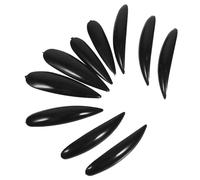 Gogogmee 5 Pièces Faux Ongles Sorcière Noirs Halloween Cosplay Accessoires Manucure DIY Patchs Nail Art Femme Homme