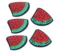 Gogogmee 5 Pièces Lot de Patches Thermocollants Pastèque Fruit Brodés Écussons Autocollants pour Sacs Casquettes Jeans Accessoires de Réparation Textile
