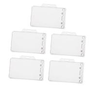 Gogogmee 5 pièces Lot de Porte Cartes Transparent Abs Horizontal Pochette de Protection Rigide pour Badge Identité Étui Portable Résistant pour Cartes de Visite Étudiant et Bureau